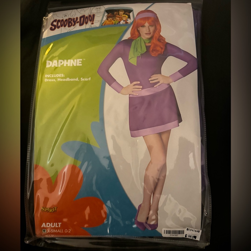 Daphne Costume Spirit Purple Dress with Green Scarf and Headband